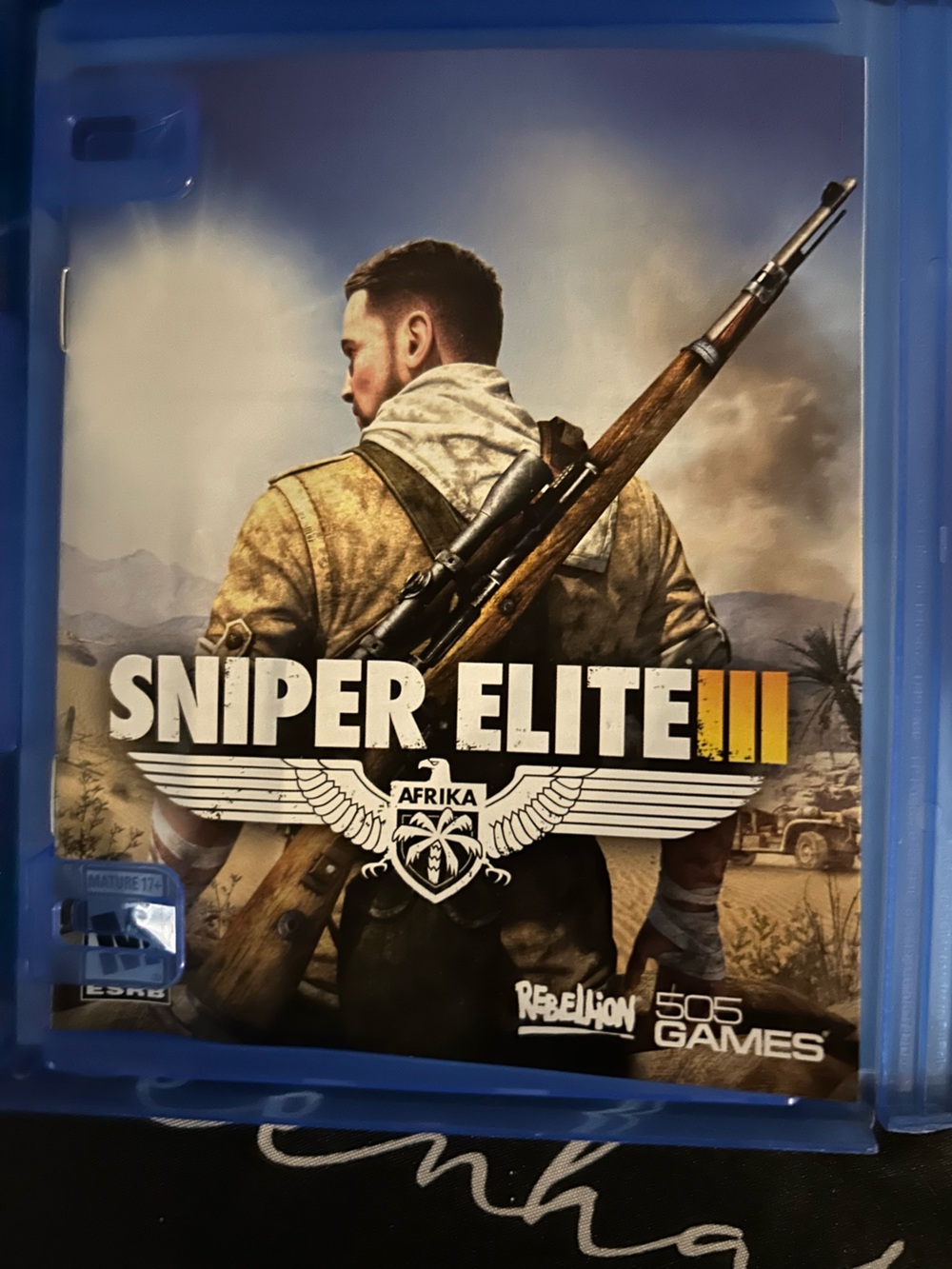 Sony Sniper Elite III - Blue Case with Desert Cover Art